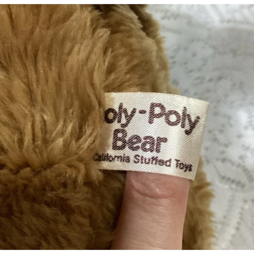 Vintage Roly Poly Brown Bear Sitting Pot Belly California Stuffed Toys Animal